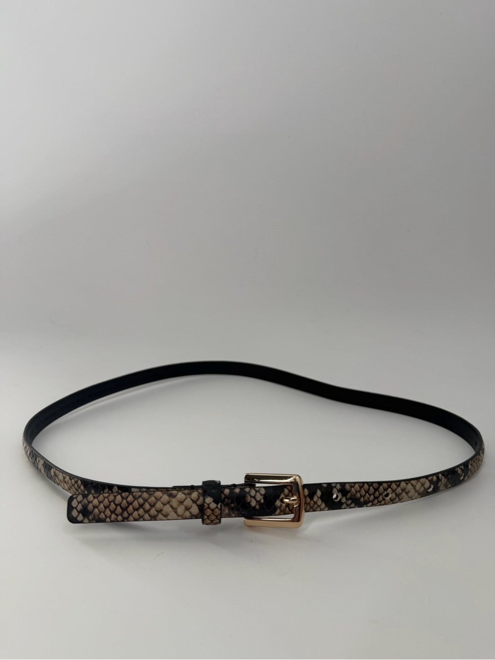 Cos Skinny Leather Snake Effect Belt